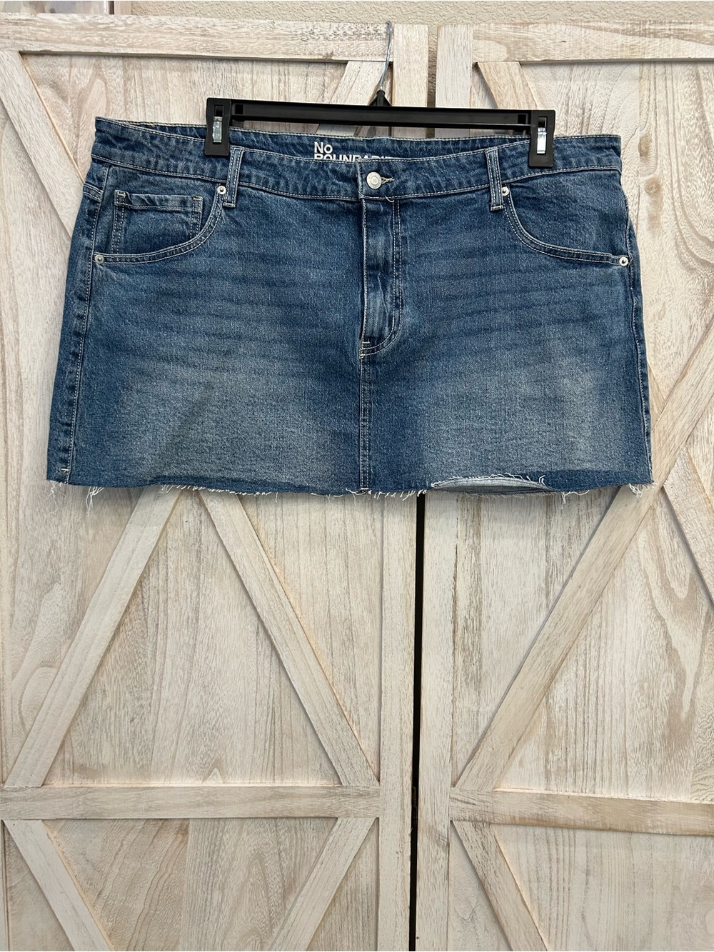 No Boundaries Dark Blue Denim Mini Skirt